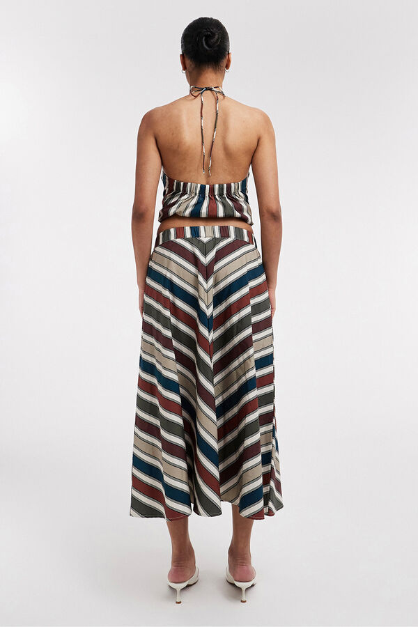 Topshop Saia midi estampada cru