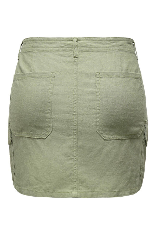Springfield Linen cargo mini skirt green