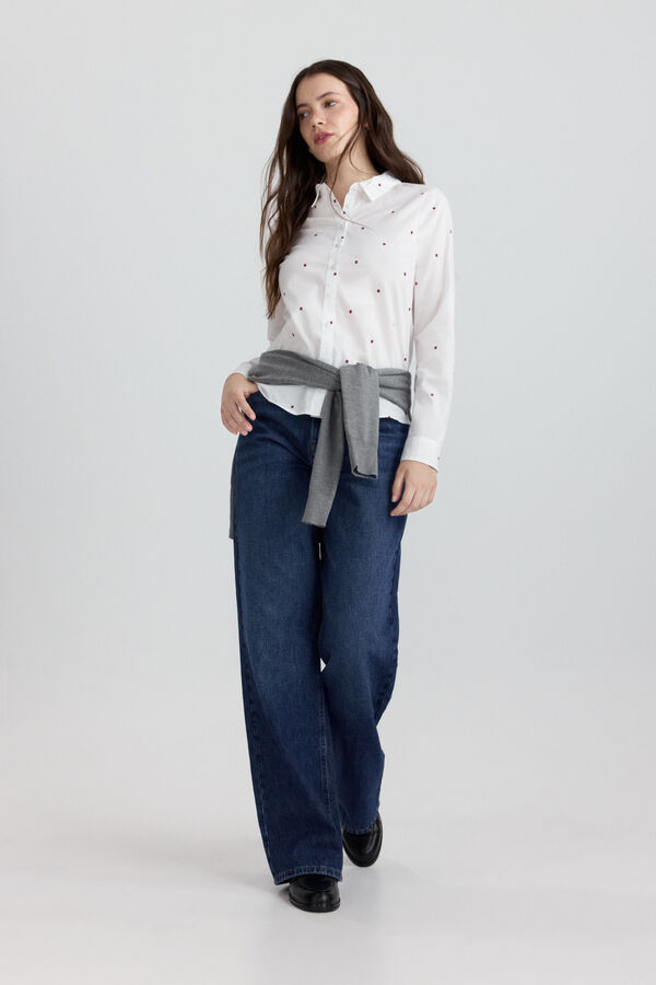 Springfield Embroidered pattern shirt white