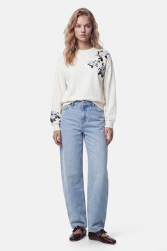 Pieces Sudadera oversize cuello redondo