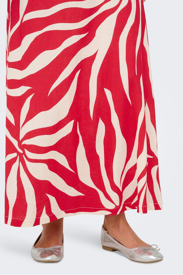 Only Floral print maxi skirt red