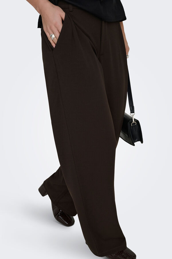 JDY Wide-leg long trousers nude