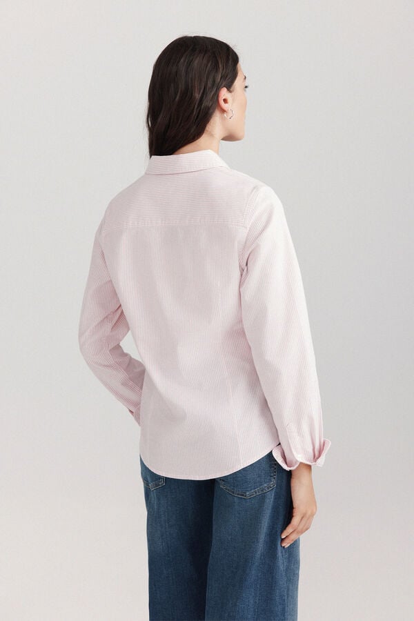 Springfield Blusa b&aacute;sica oxford rosa