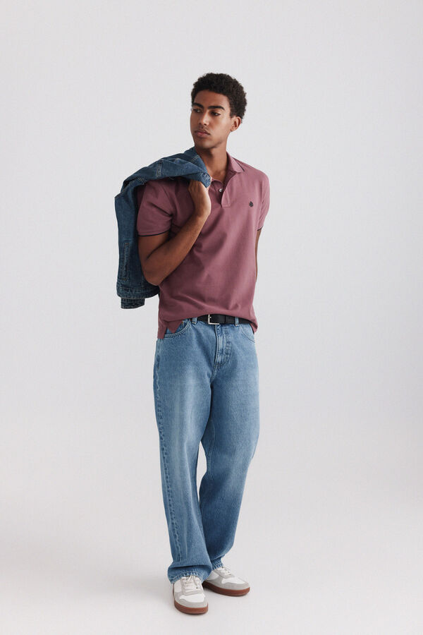 Springfield Polo piqu&eacute; contrastes slim fit rouge