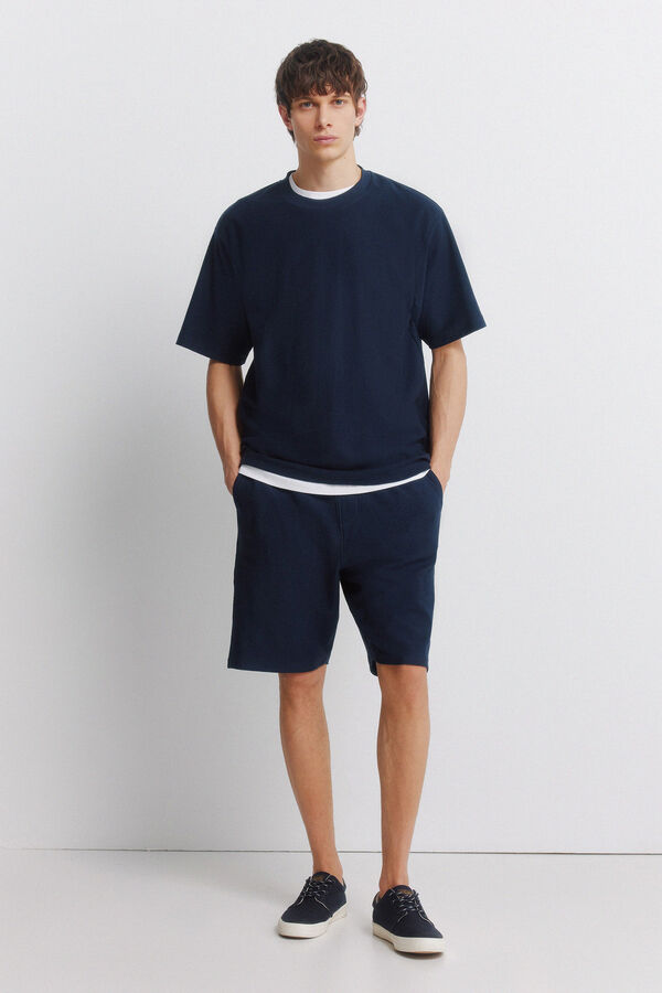 Springfield Textured T-shirt blue