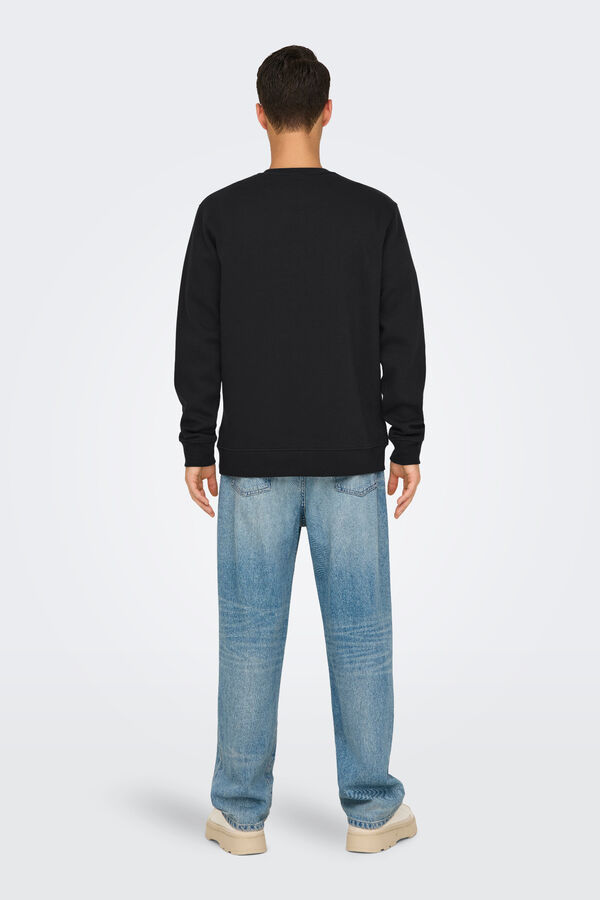 Only & Sons Sudadera cuello redondo negro