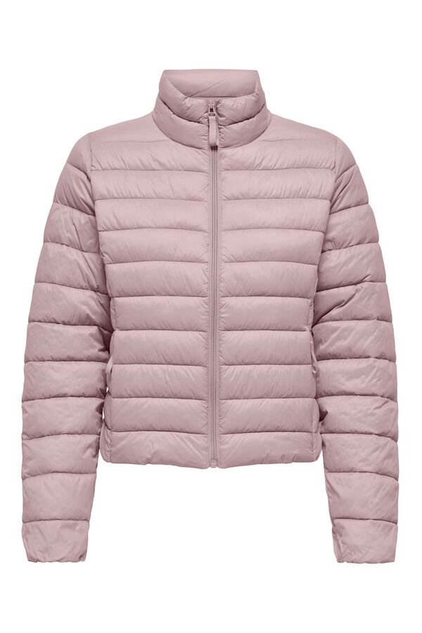 Only Quilted jacket with zip fastening pink