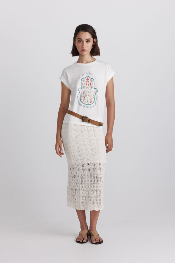 Springfield Cotton graphic T-shirt printed