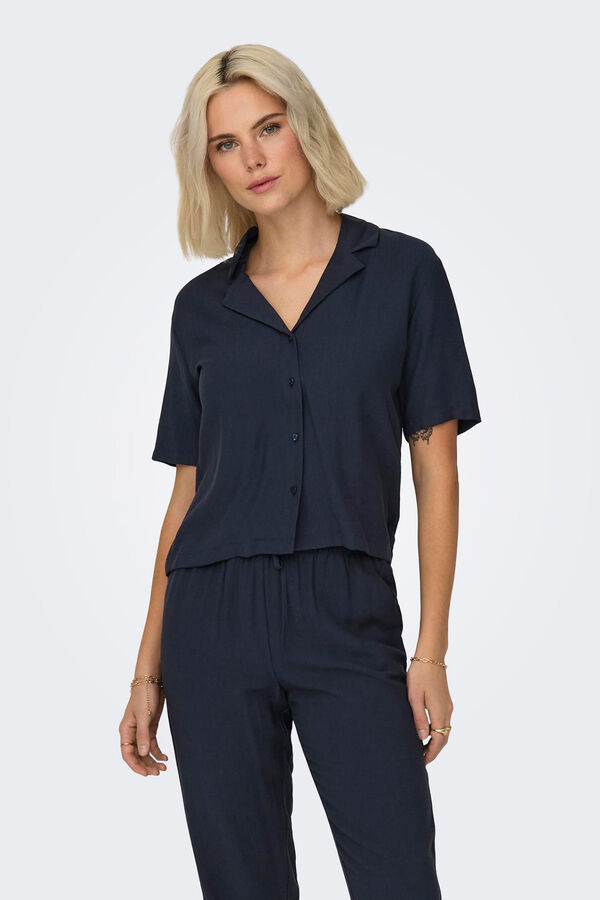 Springfield Button-up shirt with 3/4 sleeves Siva
