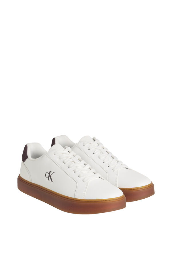 CK Jeans Zapatilla casco Calvin Klein de piel marfil