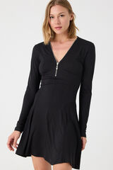Inside Zip fastening Dress black