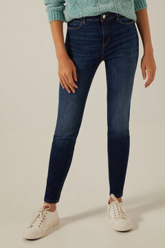 Springfield Jeans slim cropped lavage durable blau