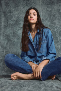 Springfield Denim shirt steel blue