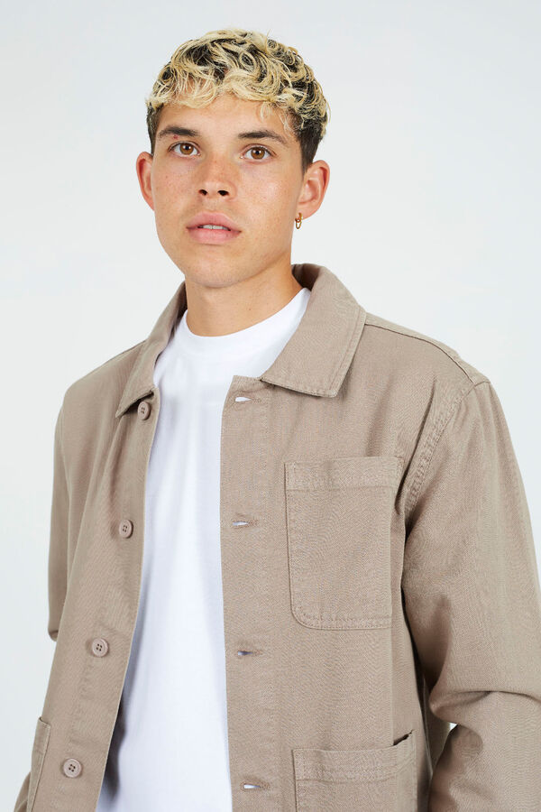 Brave Soul Sobrecamisa con botones beige