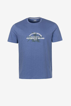 Springfield T-shirt with front print steel blue