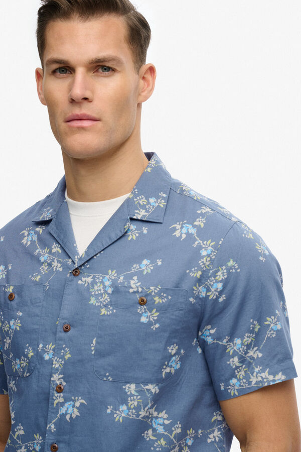 Superdry Printed short sleeve shirt bleu