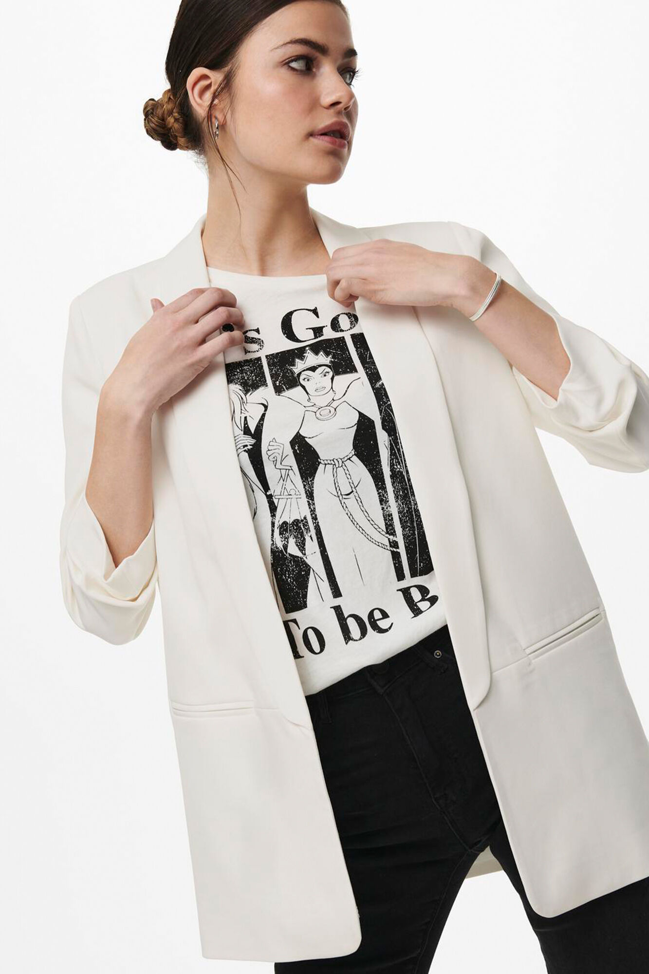 Only Blazer abierta manga remangada