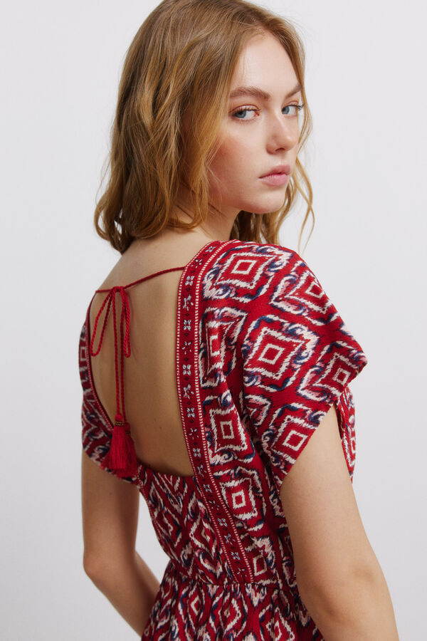 Springfield Border print dress red
