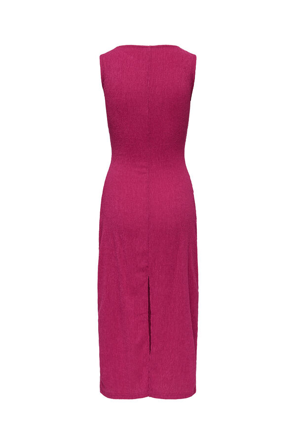 Only Vestido midi textura fucsia