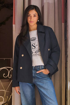 Springfield Short trench coat  blue