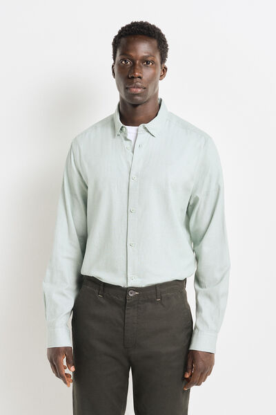 Springfield Camisa social bicolor verde