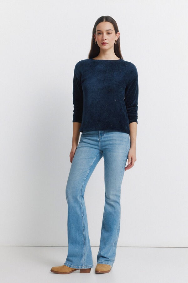 Springfield Camiseta chenilla tachas azul