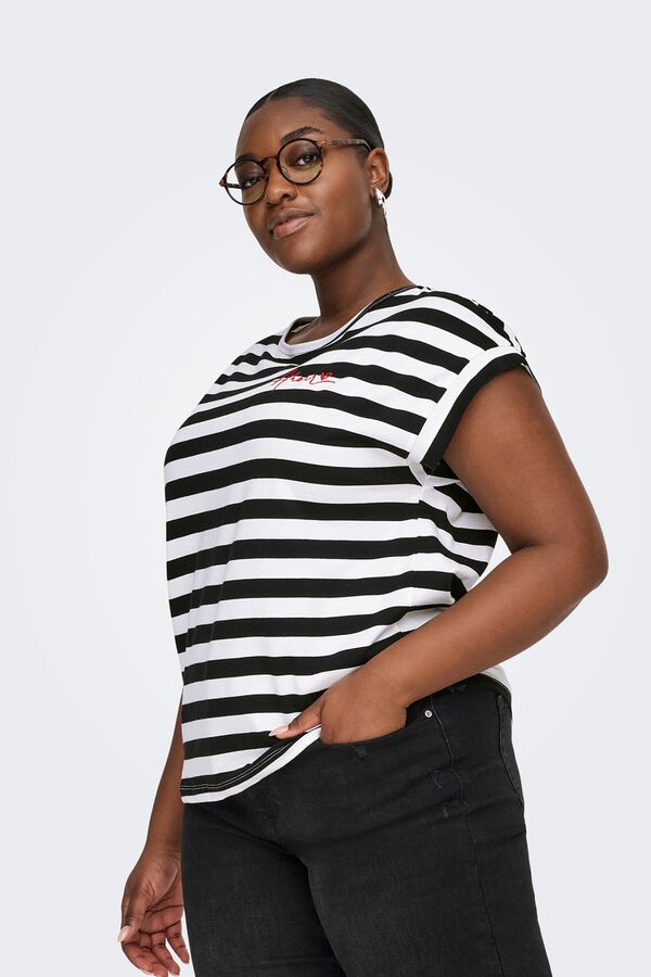 Only Carmakoma Cotton plus size T-shirt black