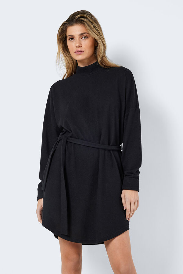 Springfield Jersey-knit dress with high neck crna