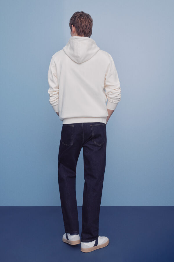 Springfield Straight fit desized wash jeans blue