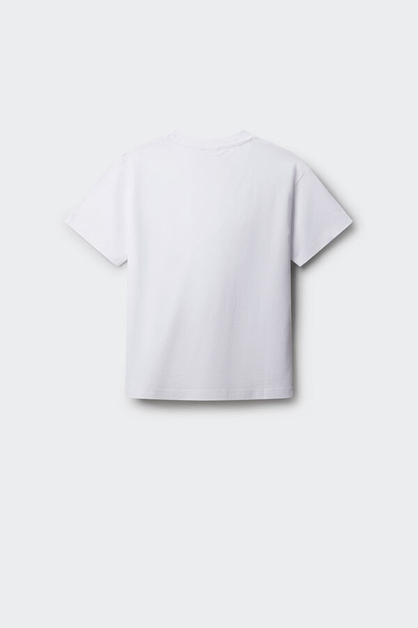 Springfield Kids Dečija majica sa kratkim rukavima &scaron;irokog kroja Bela