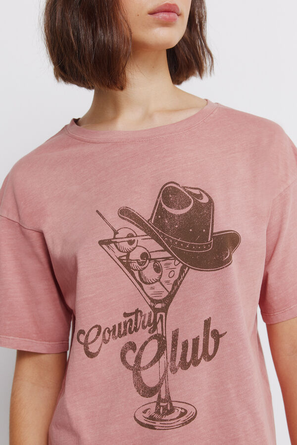 Springfield Cotton T-shirt COUNTRY CLUB pink