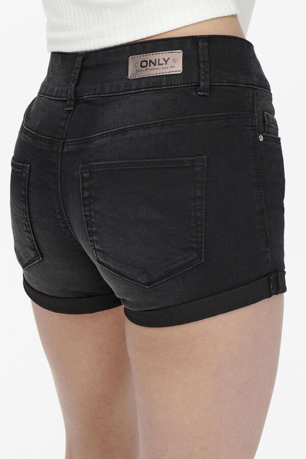 Springfield Denim shorts with turn-ups black
