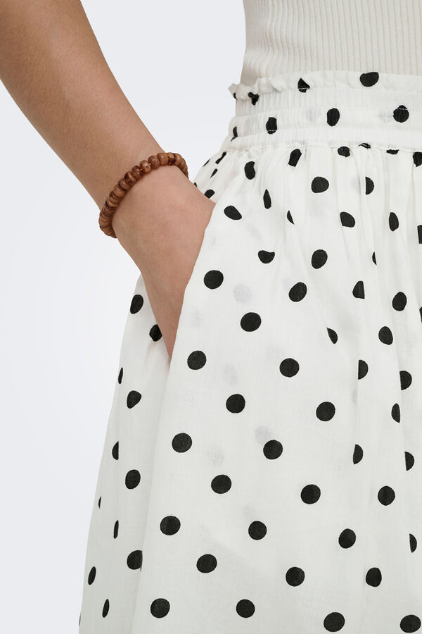 JDY Falda larga con vuelo blanco