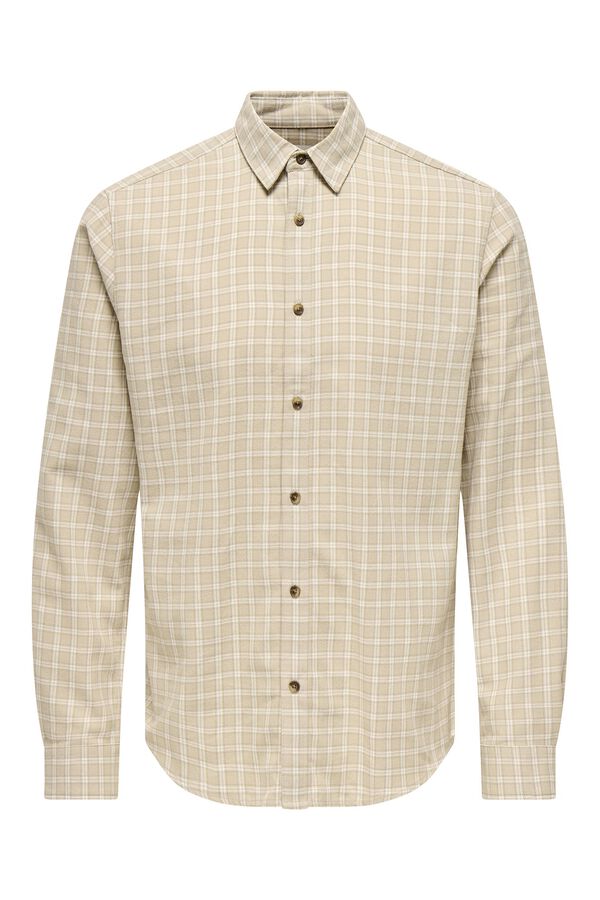 Only & Sons Plaid slim fit shirt grey