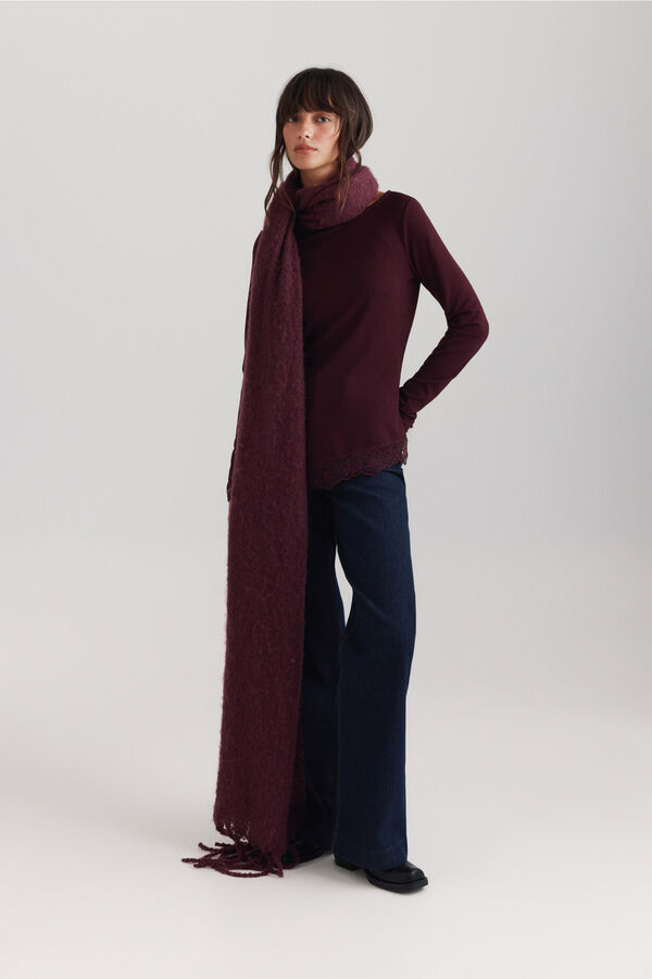 Springfield Asymmetric fine lace jumper printed