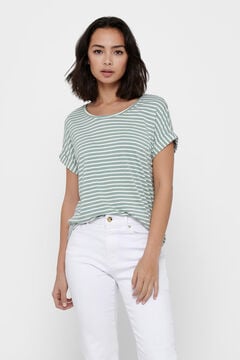 Springfield Striped short-sleeved round neck T-shirt green