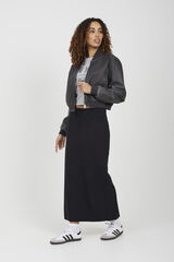 Springfield Long skirt with elasticated waist black