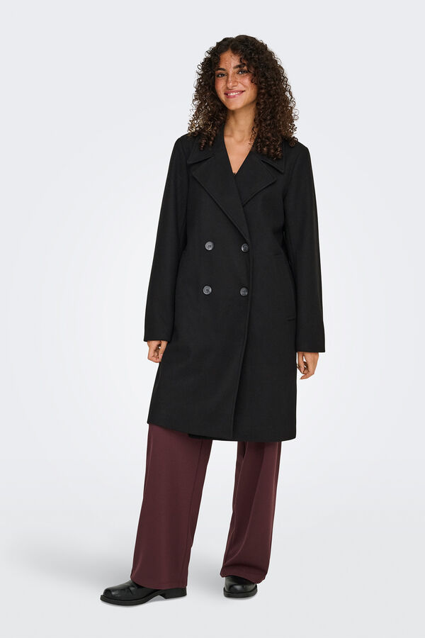 Only Long cloth coat black