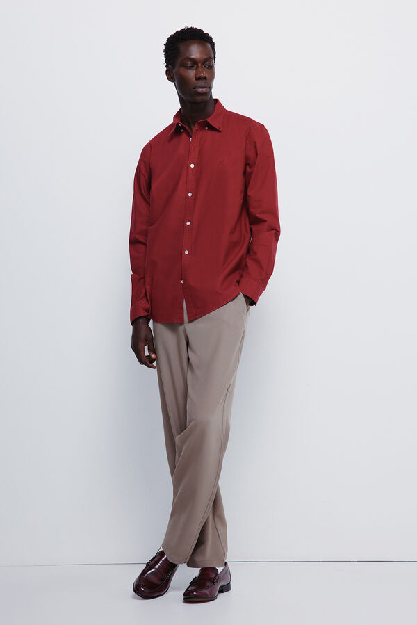 Springfield Garment dyed oxford shirt red