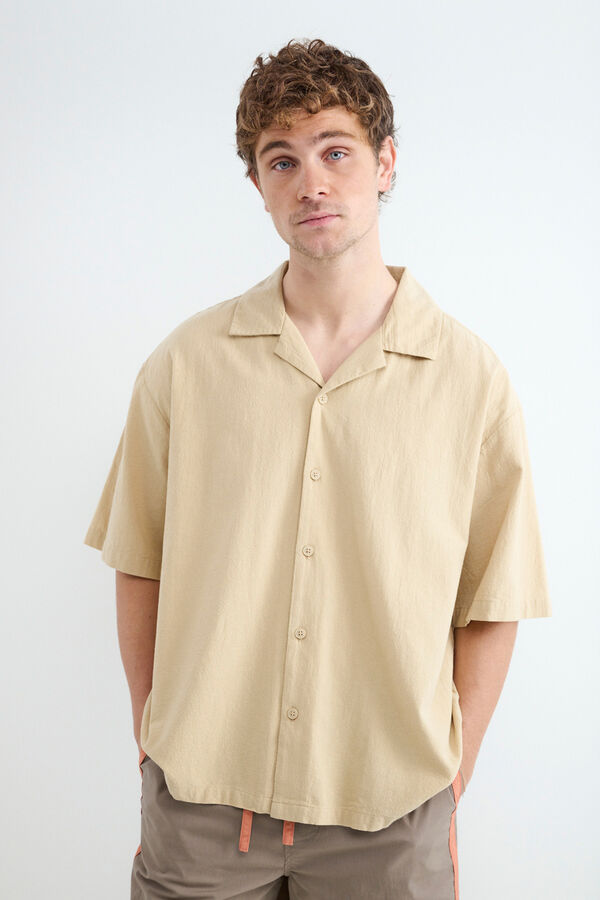 Balmohk Camisa manga curta fluida bege