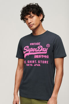 Springfield T-Shirt Neon mit Vintage-Logo Dunkelblau