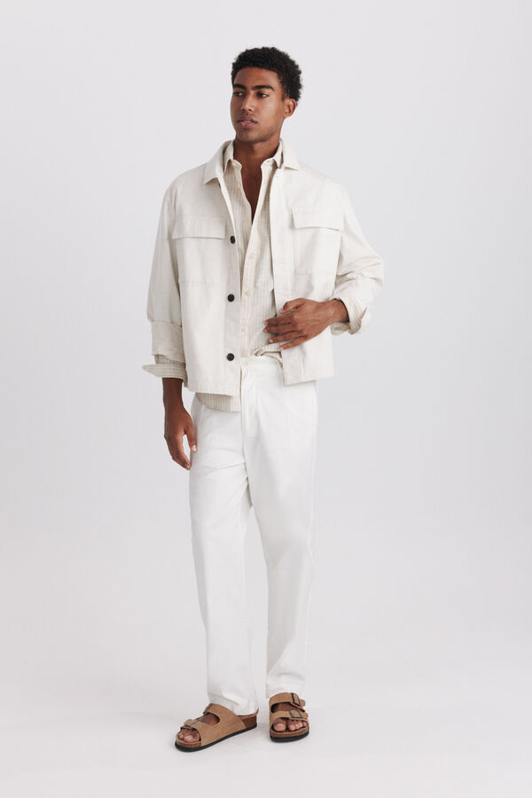 Springfield Striped linen shirt grey