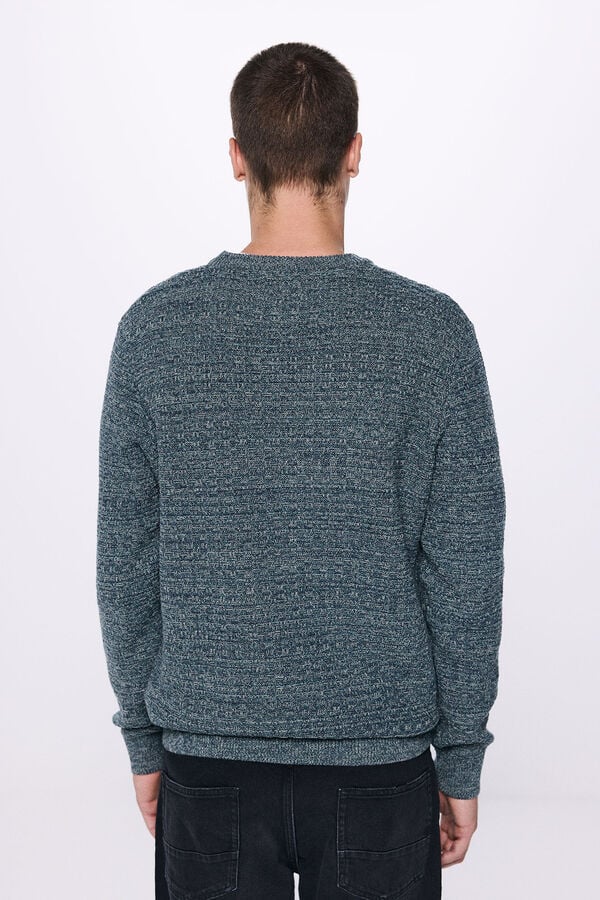 Springfield Textured twisted knit jumper acqua