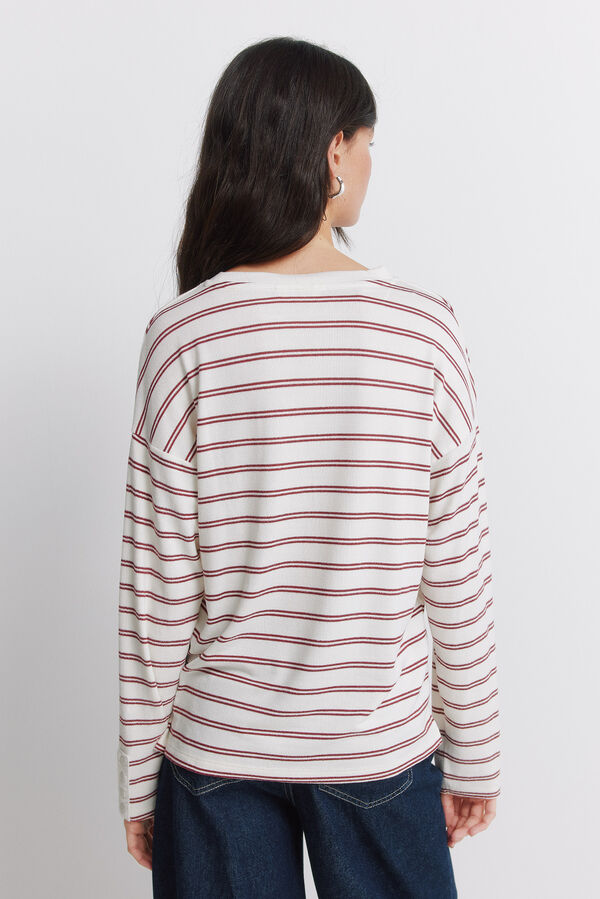 Springfield T-shirt &agrave; double rayure marron