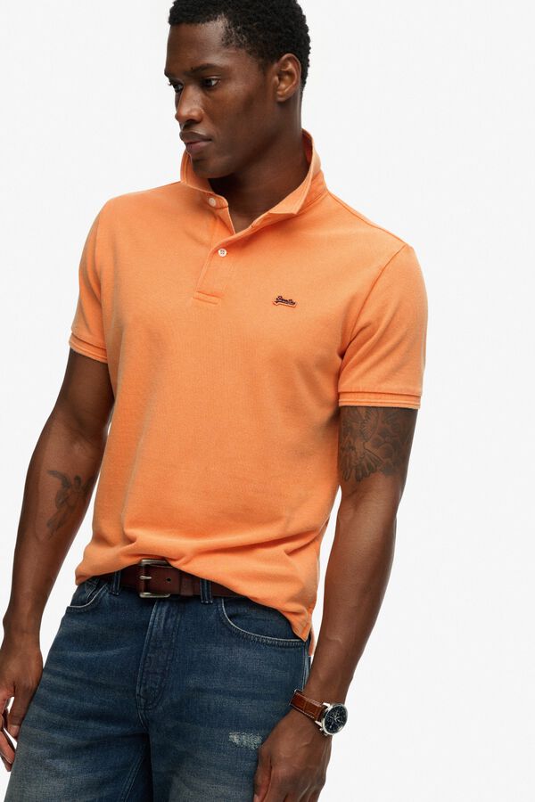 Superdry Piqu&eacute; basic short sleeve polo shirt red