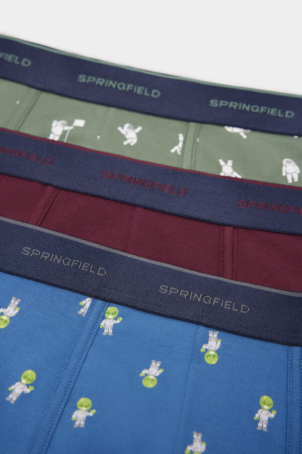 Springfield 3-pack space motif boxers green