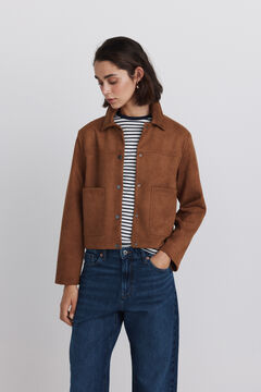 Springfield Faux suede jacket with pockets