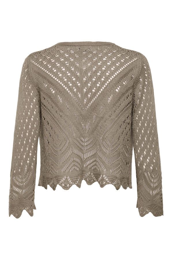 JDY Crochet short cardigan nude