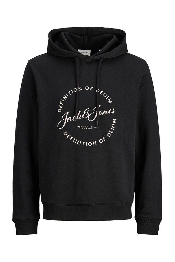 Jack & Jones PLUS Cotton hooded sweatshirt black