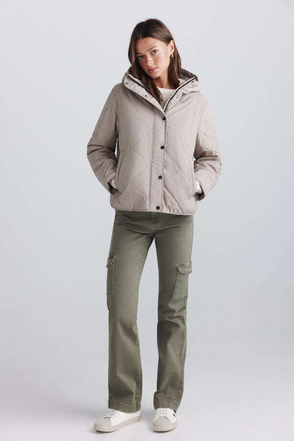 Springfield Puffer short jacket with hood nude